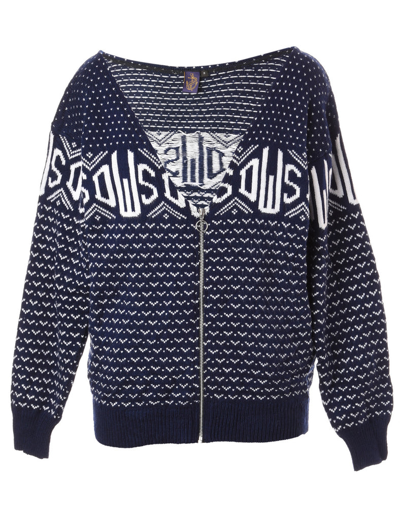Beyond Retro Label Label Sage Zip Jumper