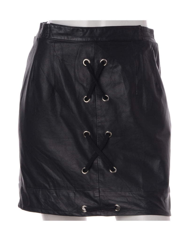 Beyond Retro Label Label Scarlet Lace Up Leather Skirt