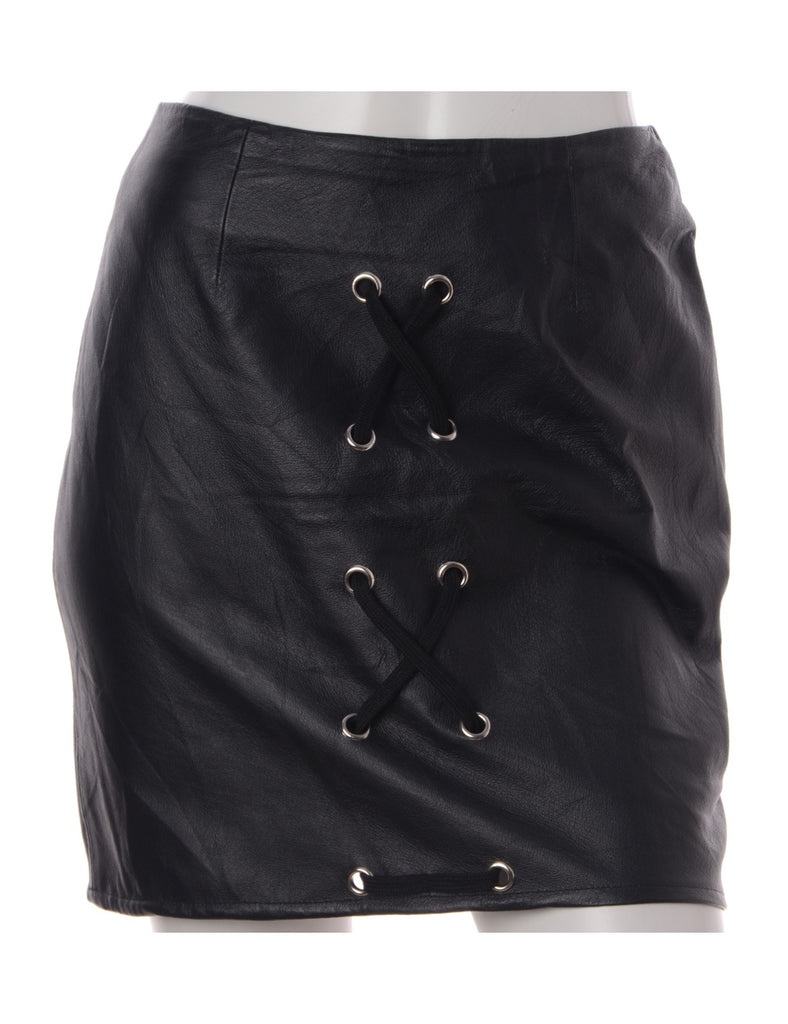 Beyond Retro Label Label Scarlet Lace Up Leather Skirt