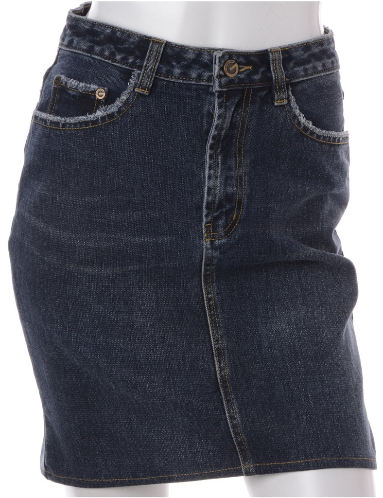 Beyond Retro Label Label Short Black Denim Skirt