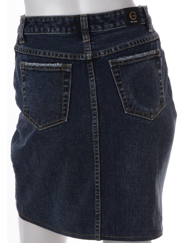 Beyond Retro Label Label Short Black Denim Skirt