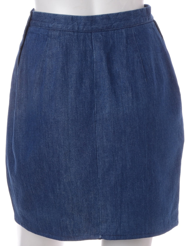 Beyond Retro Label Label Short Stone Wash Denim Skirt