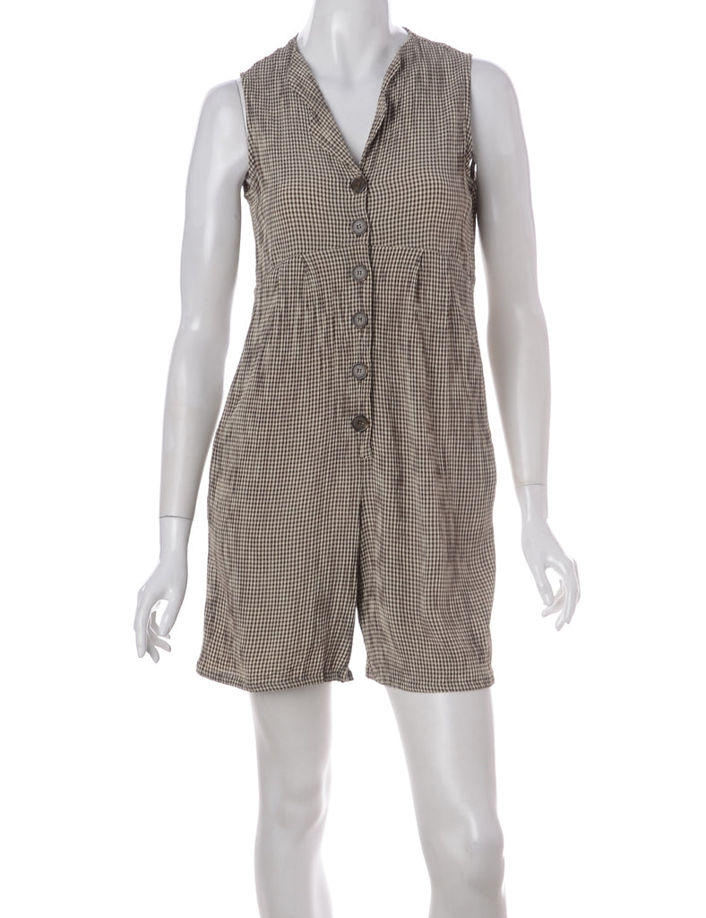 Beyond Retro Label Label Shortened Sleeveless Playsuit