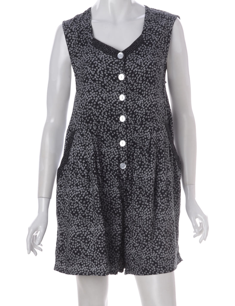 Beyond Retro Label Label Shortened Sleeveless Playsuit