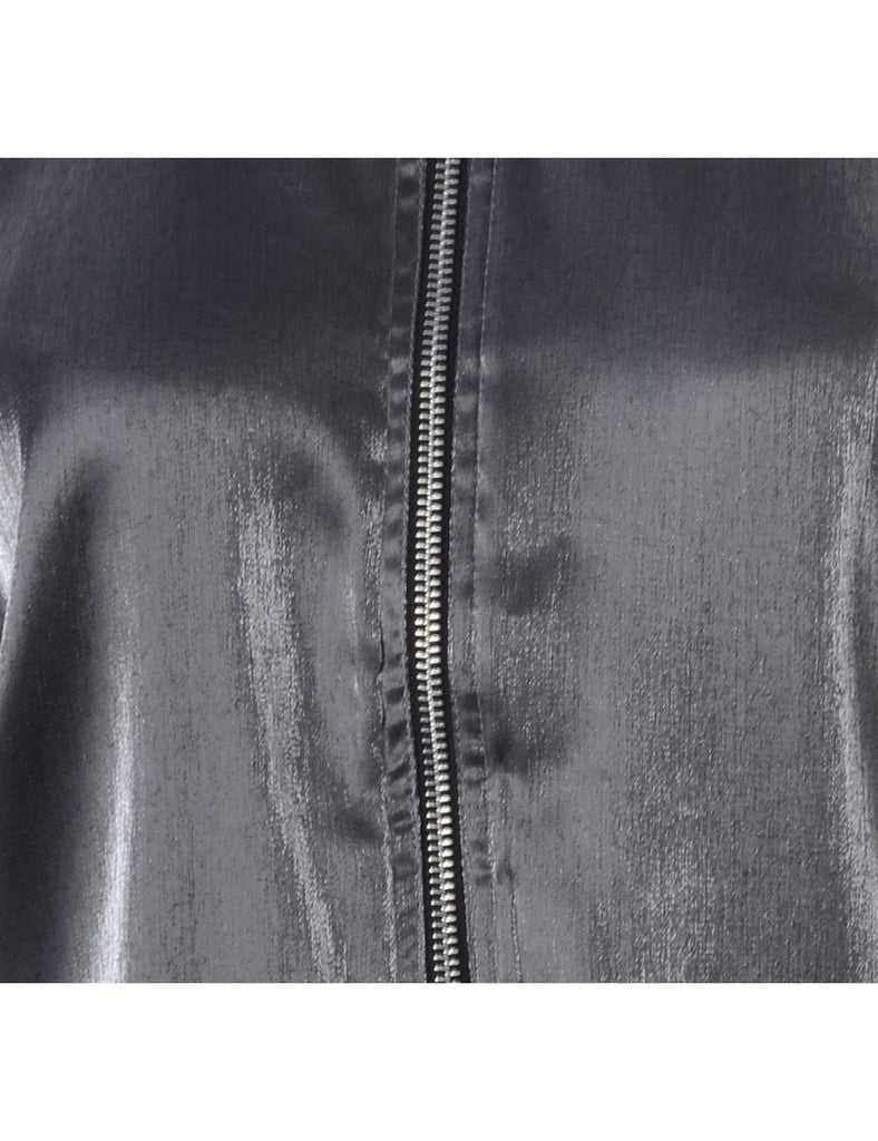 Beyond Retro Label Label Silver Blouse Bomber