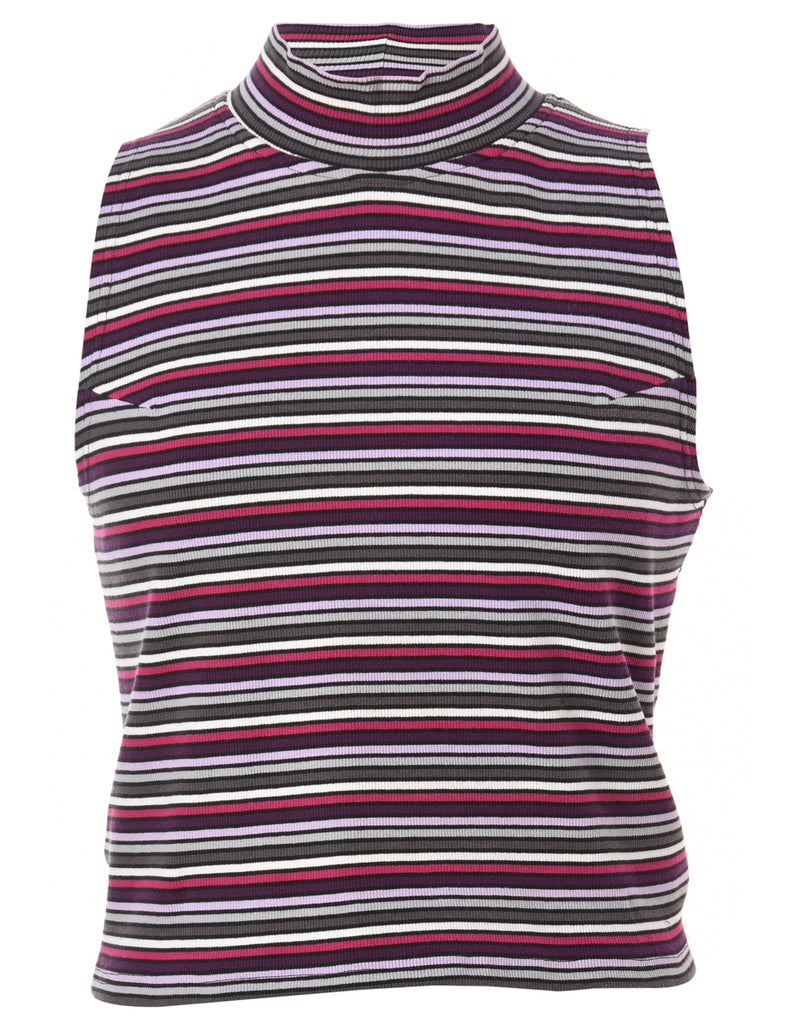 Beyond Retro Label Label Sleeveless Mock Neck Crop Top