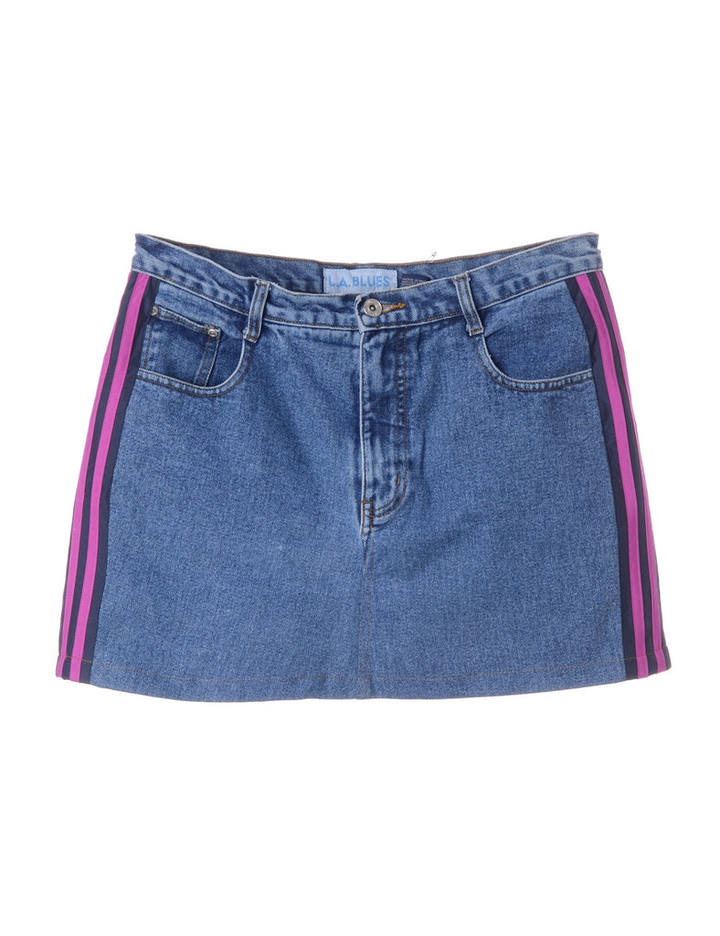 Beyond Retro Label Label Steph Branded Stripe Denim Skirt