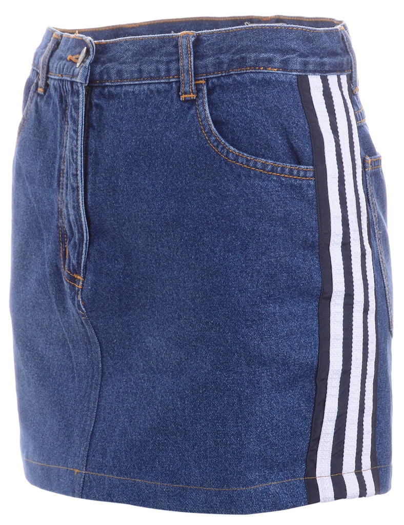 Beyond Retro Label Label Steph Branded Stripe Denim Skirt