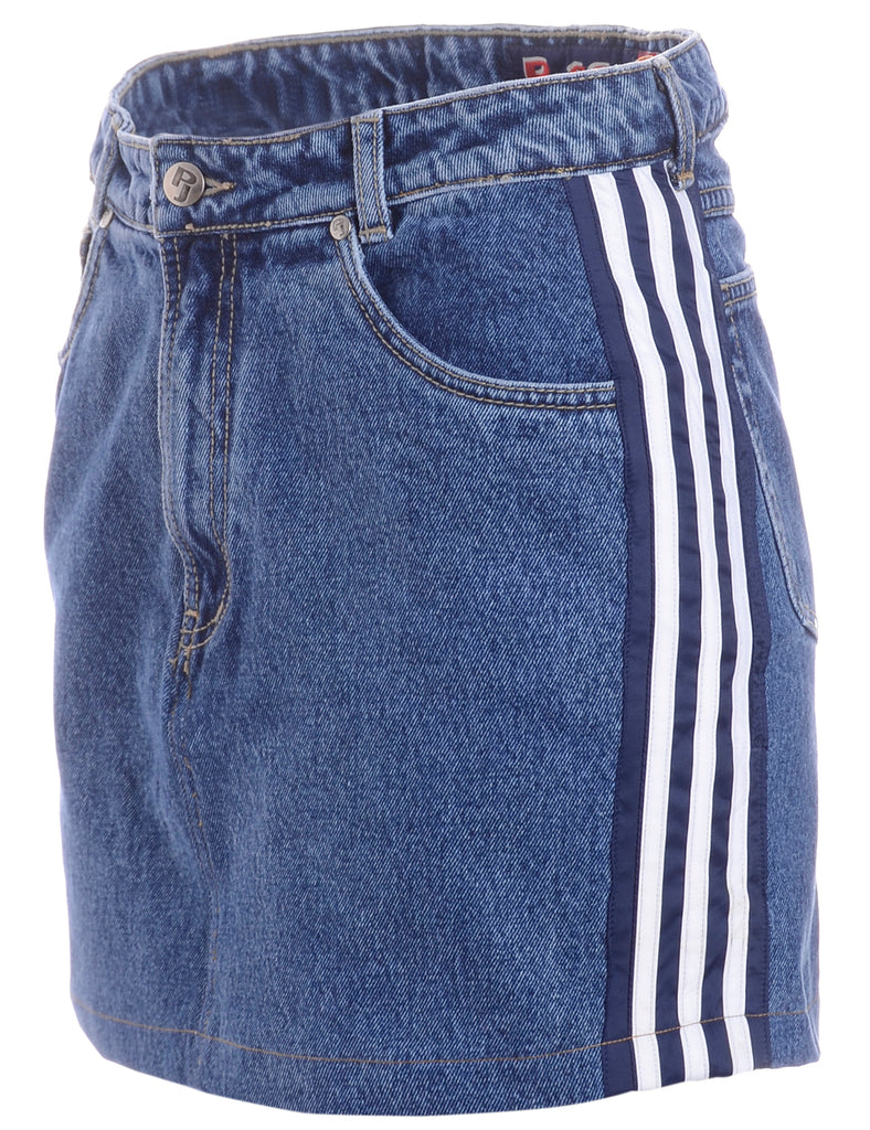 Beyond Retro Label Label Steph Branded Stripe Denim Skirt