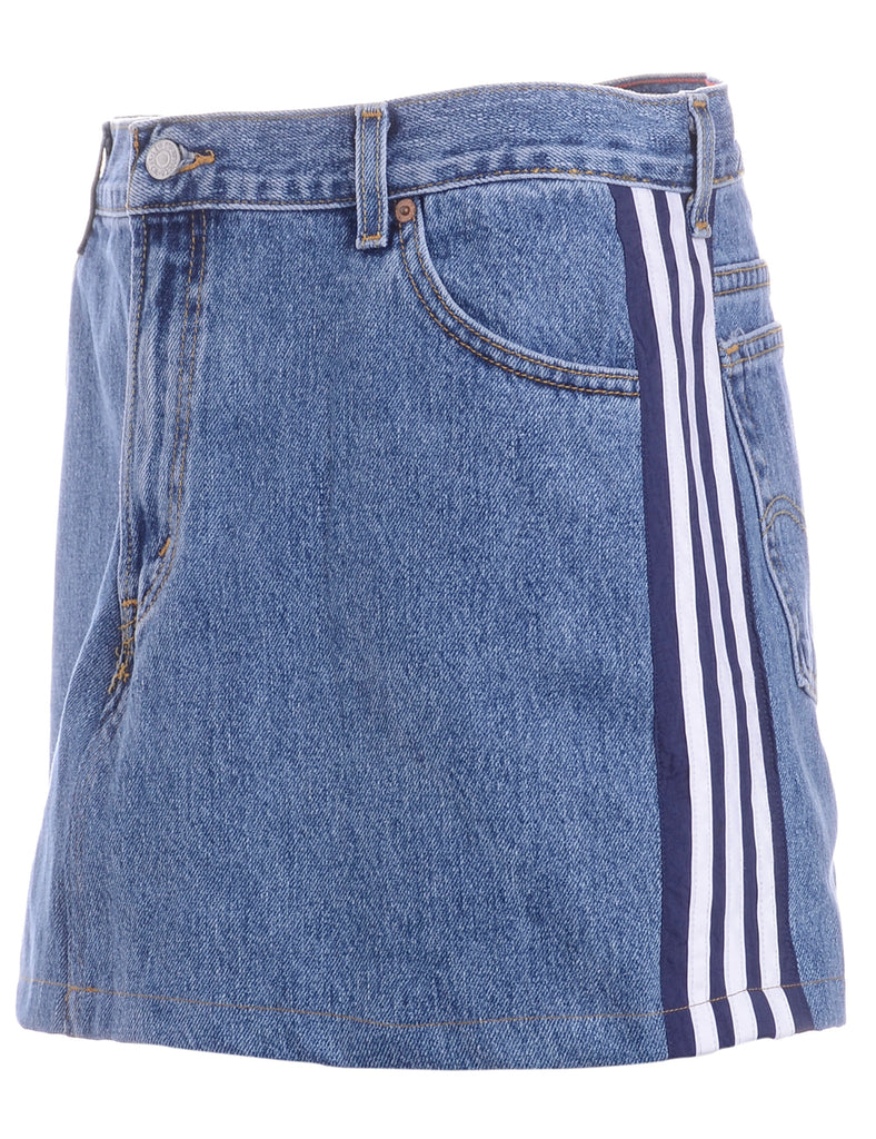 Beyond Retro Label Label Steph Branded Stripe Denim Skirt