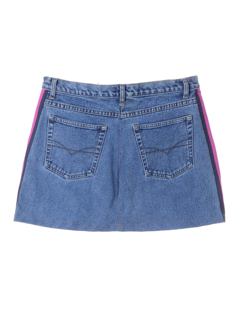Beyond Retro Label Label Steph Branded Stripe Denim Skirt