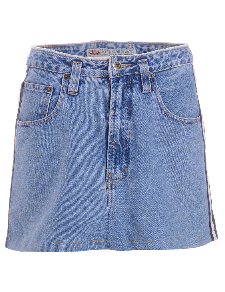 Beyond Retro Label Label Steph Branded Stripe Denim Skirt