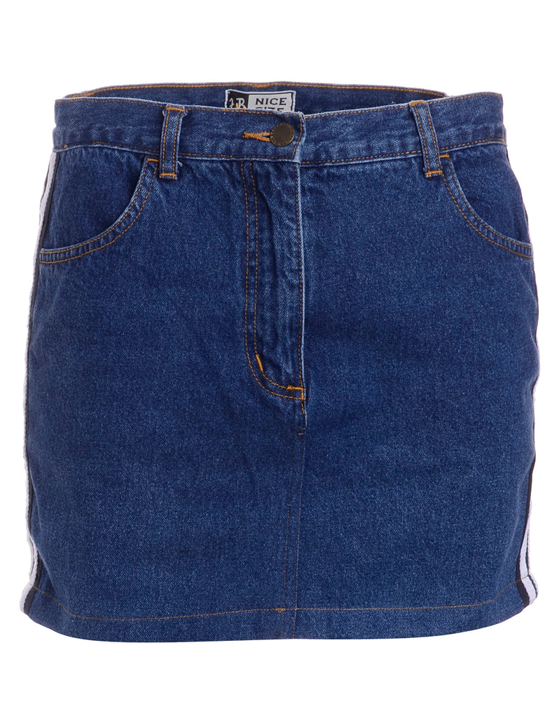 Beyond Retro Label Label Steph Branded Stripe Denim Skirt