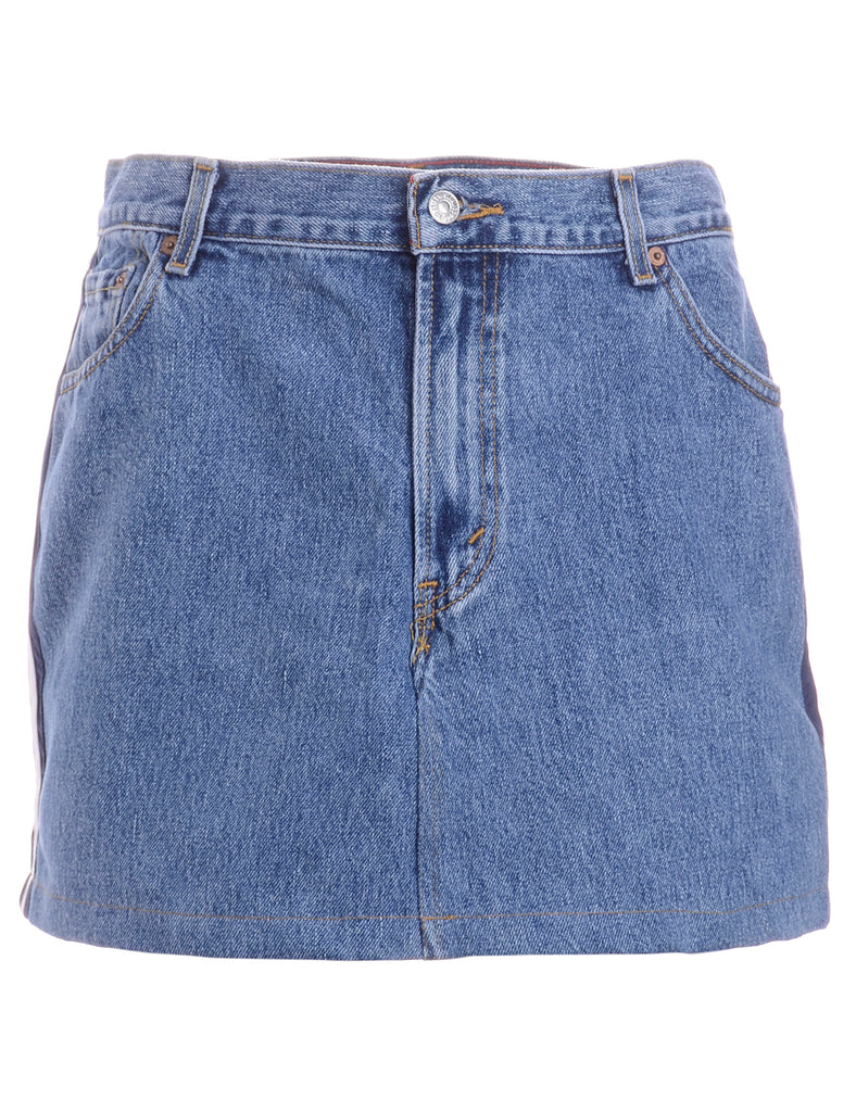 Beyond Retro Label Label Steph Branded Stripe Denim Skirt