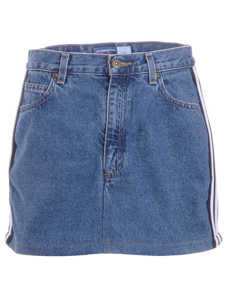 Beyond Retro Label Label Steph Branded Stripe Denim Skirt