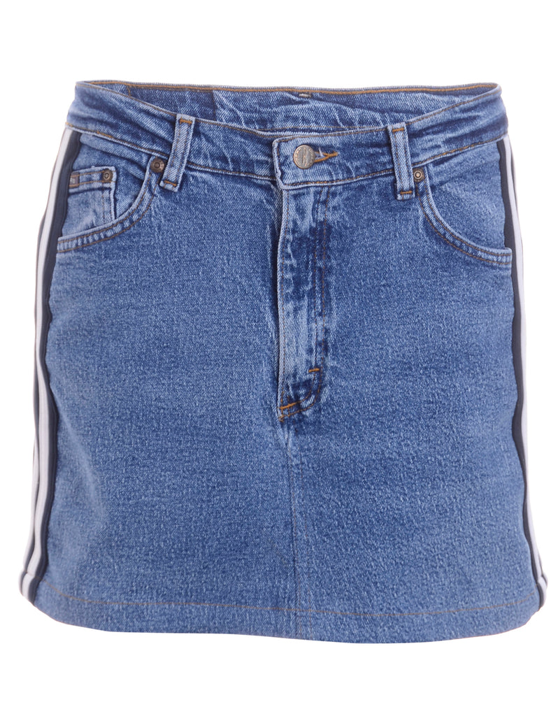 Beyond Retro Label Label Steph Branded Stripe Denim Skirt