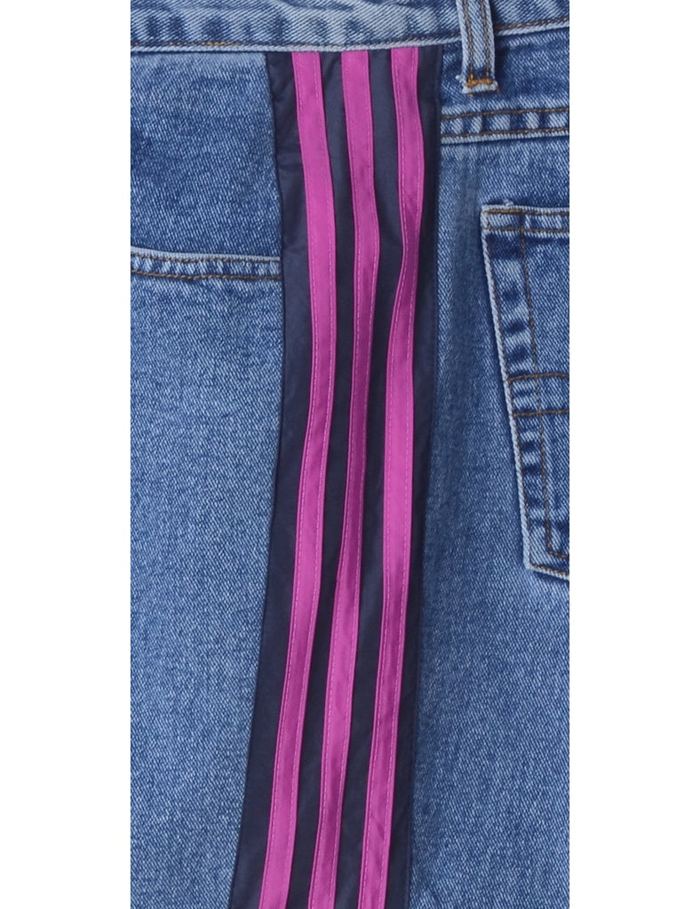 Beyond Retro Label Label Steph Branded Stripe Denim Skirt