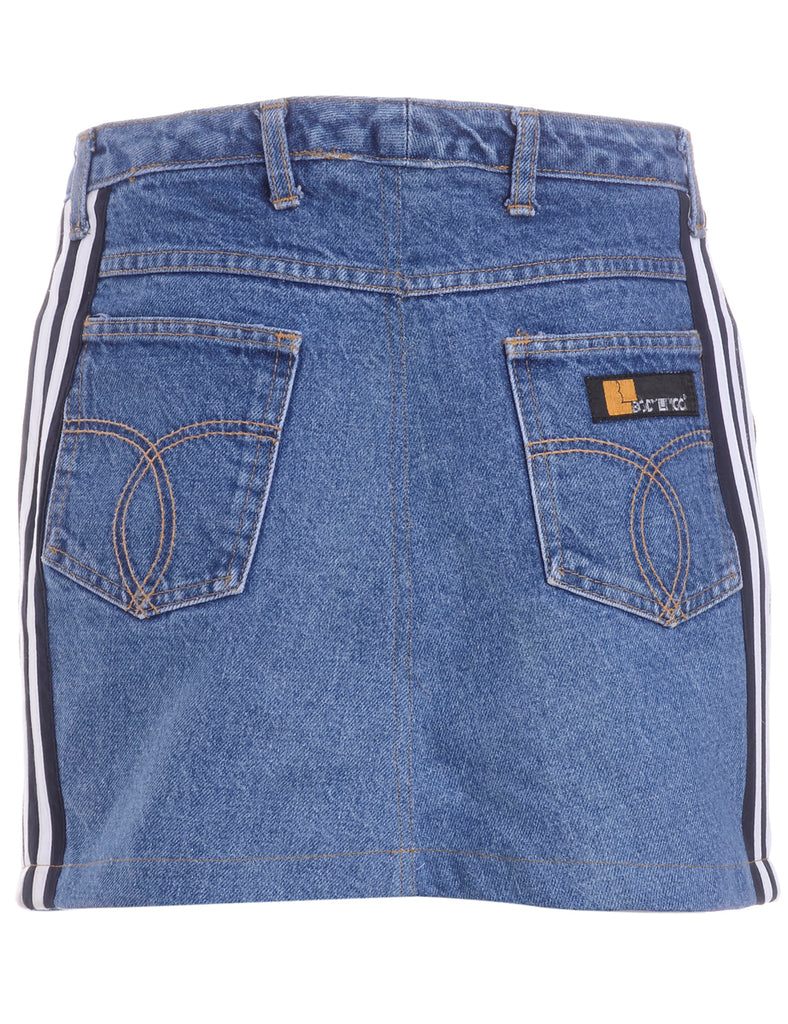 Beyond Retro Label Label Steph Branded Stripe Denim Skirt