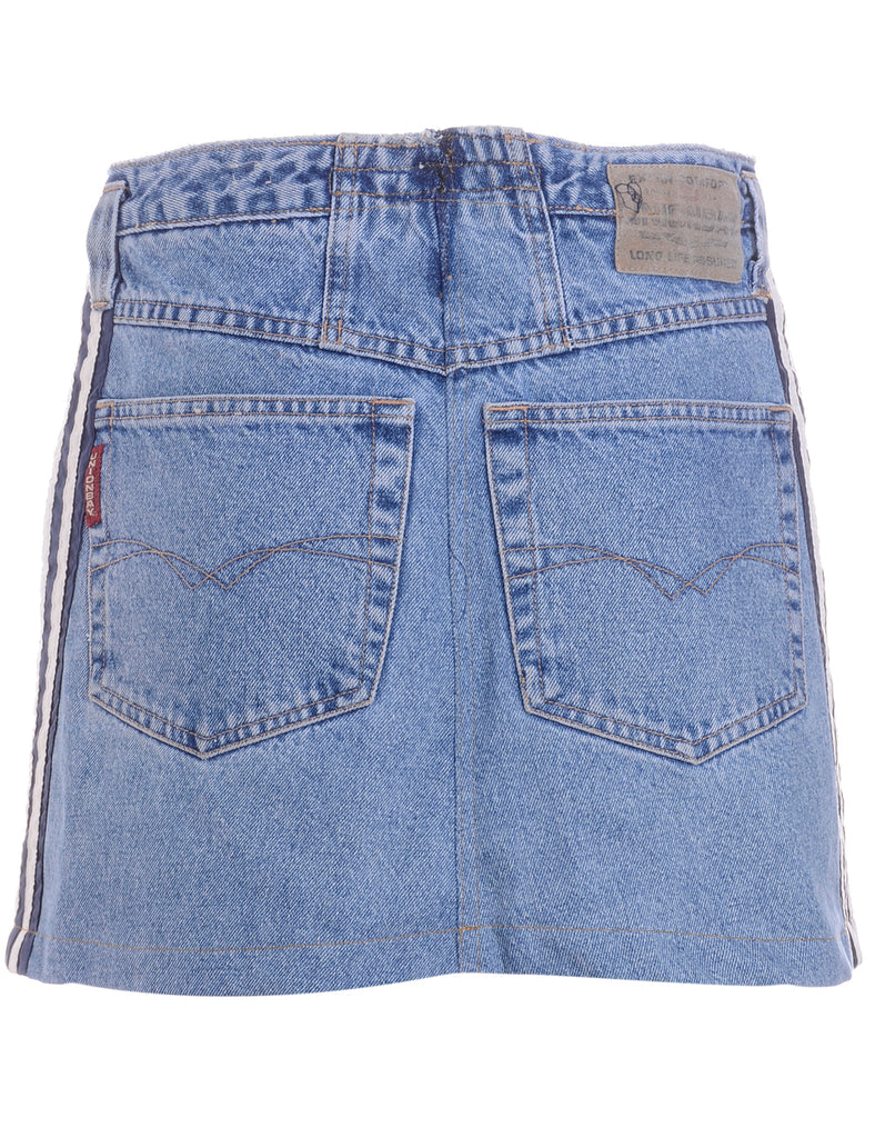 Beyond Retro Label Label Steph Branded Stripe Denim Skirt