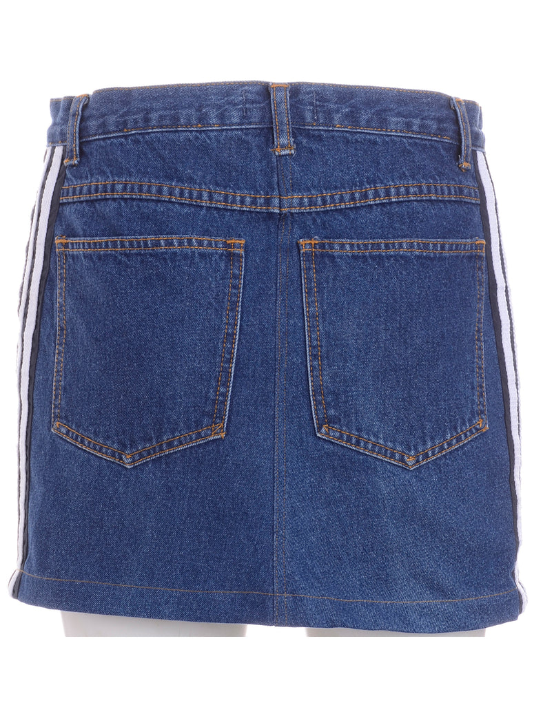 Beyond Retro Label Label Steph Branded Stripe Denim Skirt