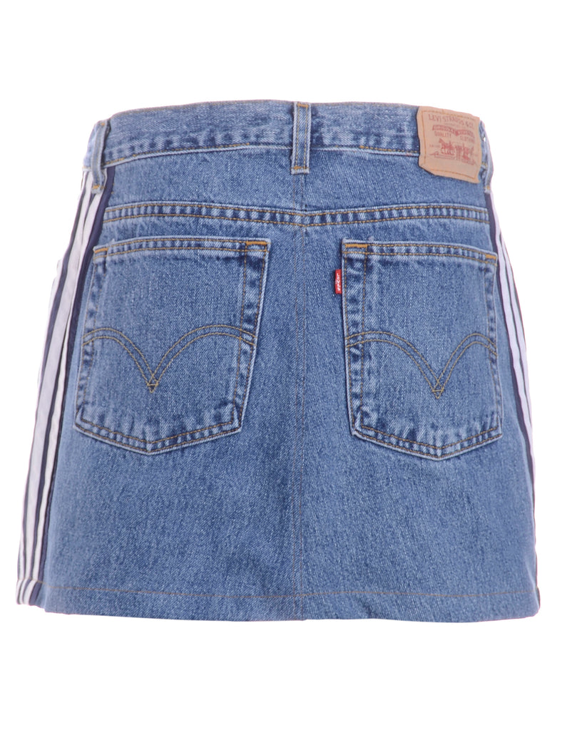 Beyond Retro Label Label Steph Branded Stripe Denim Skirt