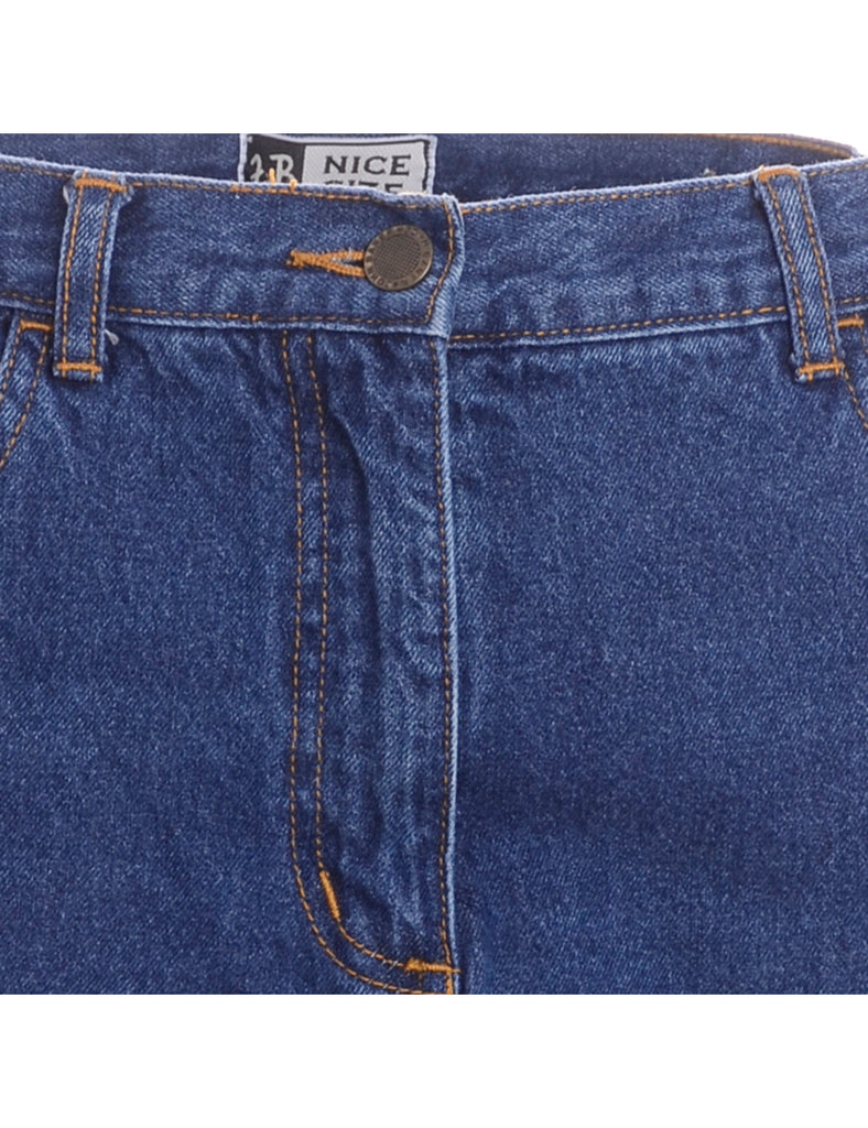 Beyond Retro Label Label Steph Branded Stripe Denim Skirt