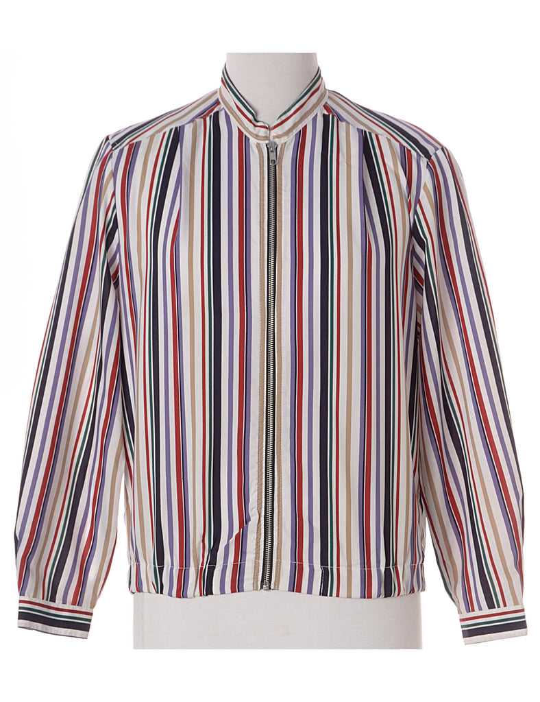Beyond Retro Label Label Striped Blouse Bomber