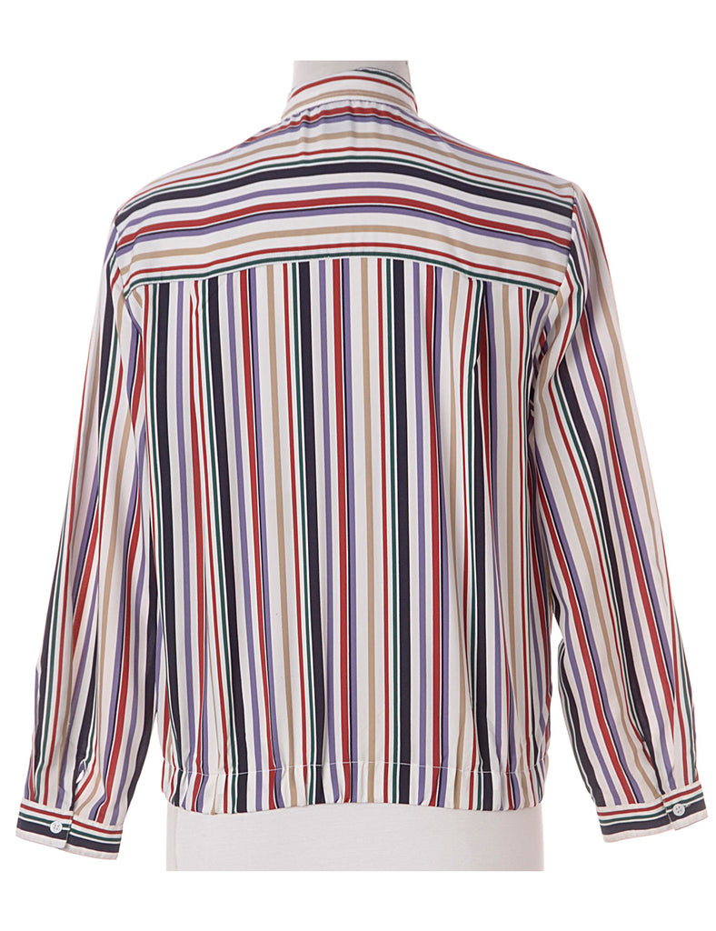 Beyond Retro Label Label Striped Blouse Bomber