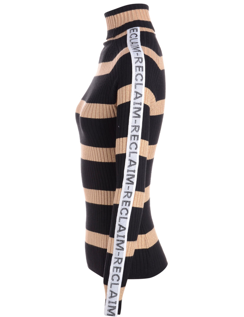 Beyond Retro Label Label Tanya Tape Sleeve Roll Neck Jumper
