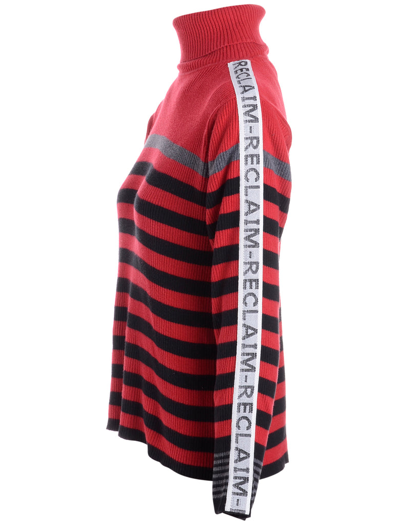 Beyond Retro Label Label Tanya Tape Sleeve Roll Neck Jumper