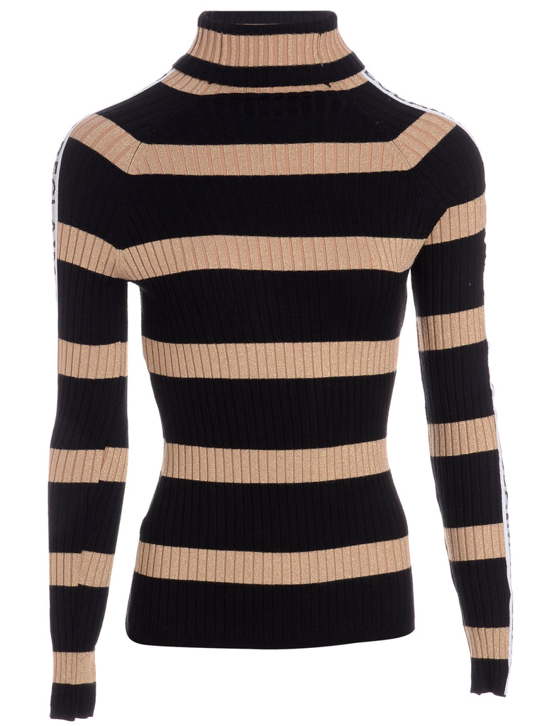 Beyond Retro Label Label Tanya Tape Sleeve Roll Neck Jumper