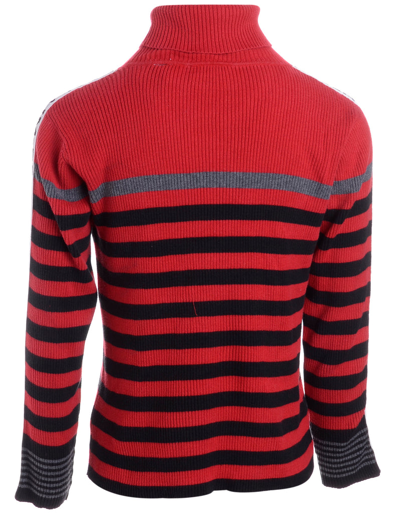 Beyond Retro Label Label Tanya Tape Sleeve Roll Neck Jumper