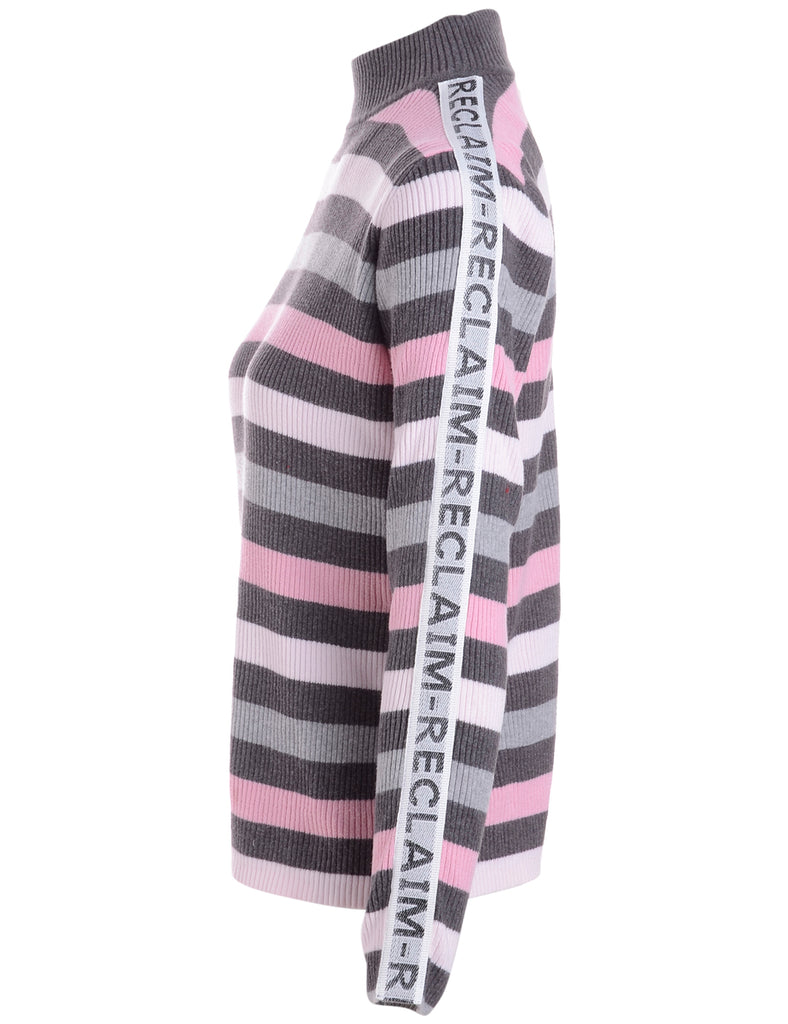 Beyond Retro Label Label Tape Sleeve High Neck Jumper