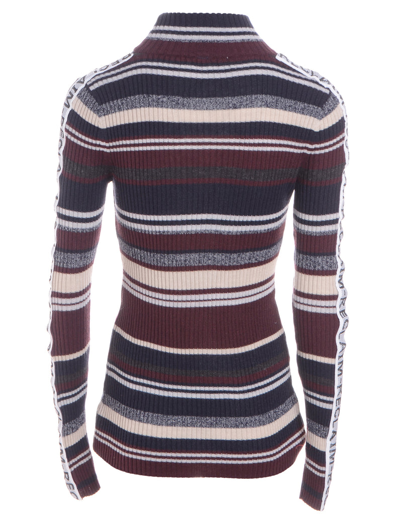 Beyond Retro Label Label Tape Sleeve High Neck Jumper