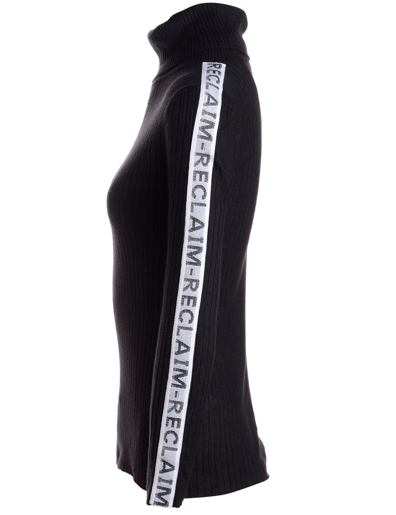 Beyond Retro Label Label Tape Sleeve Roll Neck Jumper