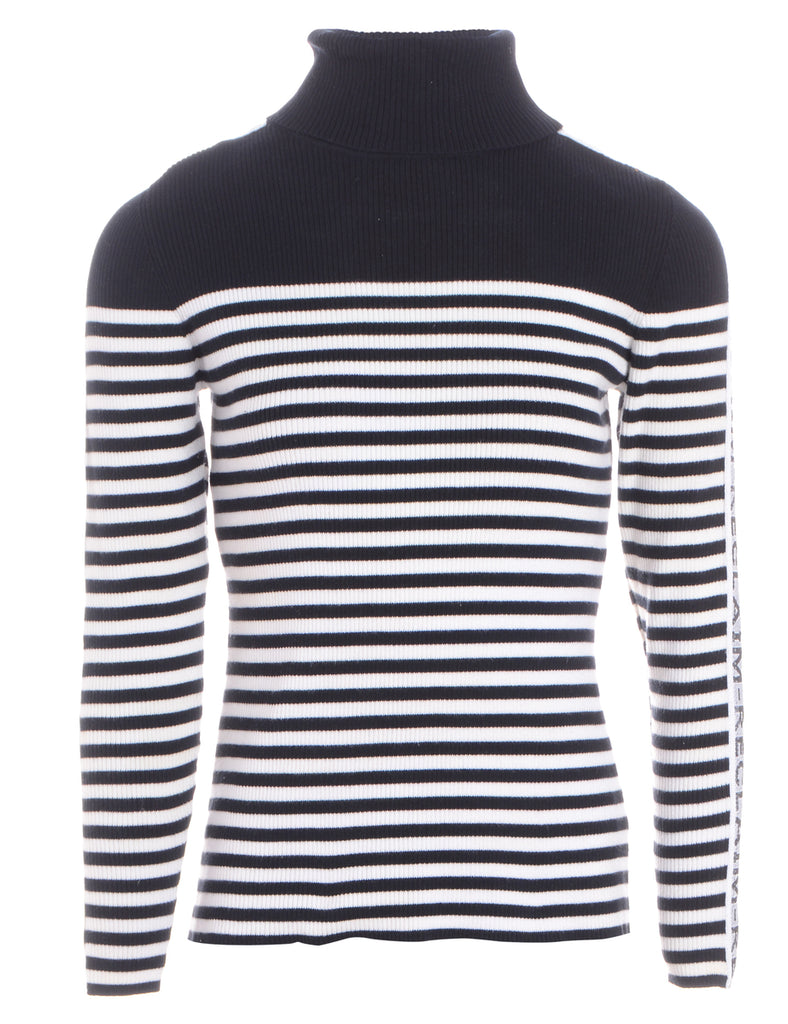 Beyond Retro Label Label Tape Sleeve Roll Neck Jumper