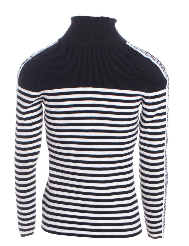 Beyond Retro Label Label Tape Sleeve Roll Neck Jumper