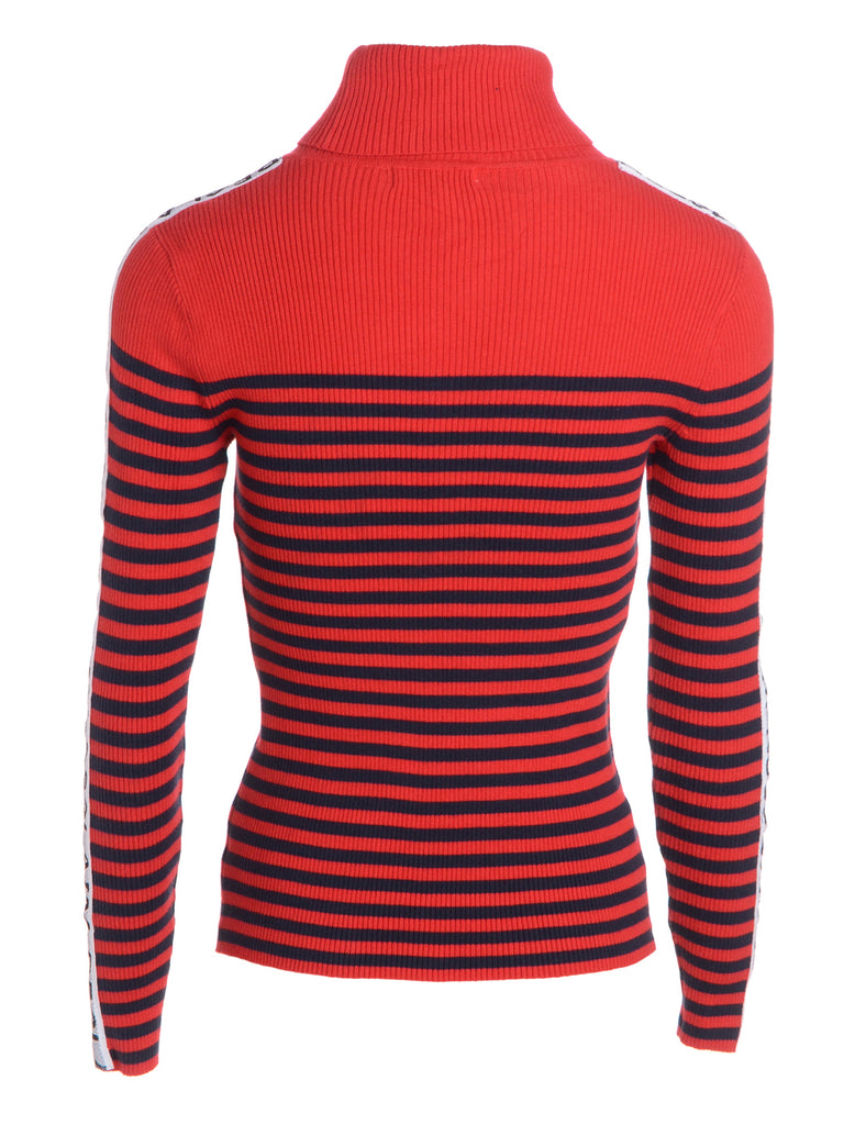 Beyond Retro Label Label Tape Sleeve Roll Neck Jumper