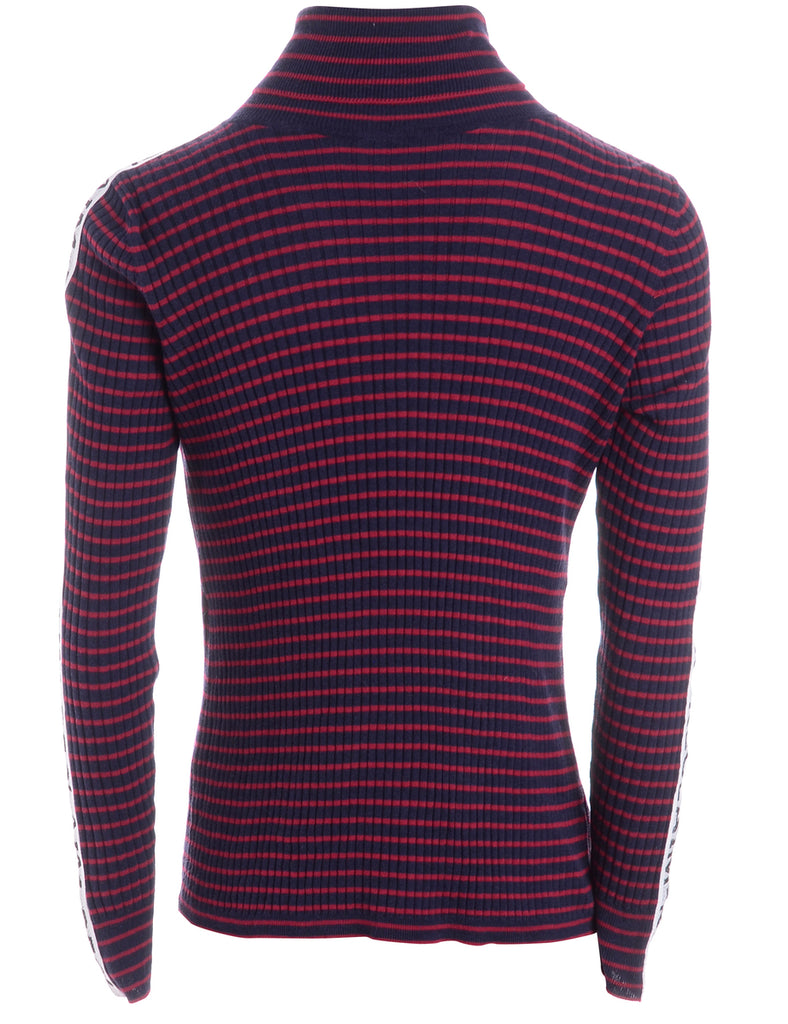Beyond Retro Label Label Tape Sleeve Roll Neck Jumper
