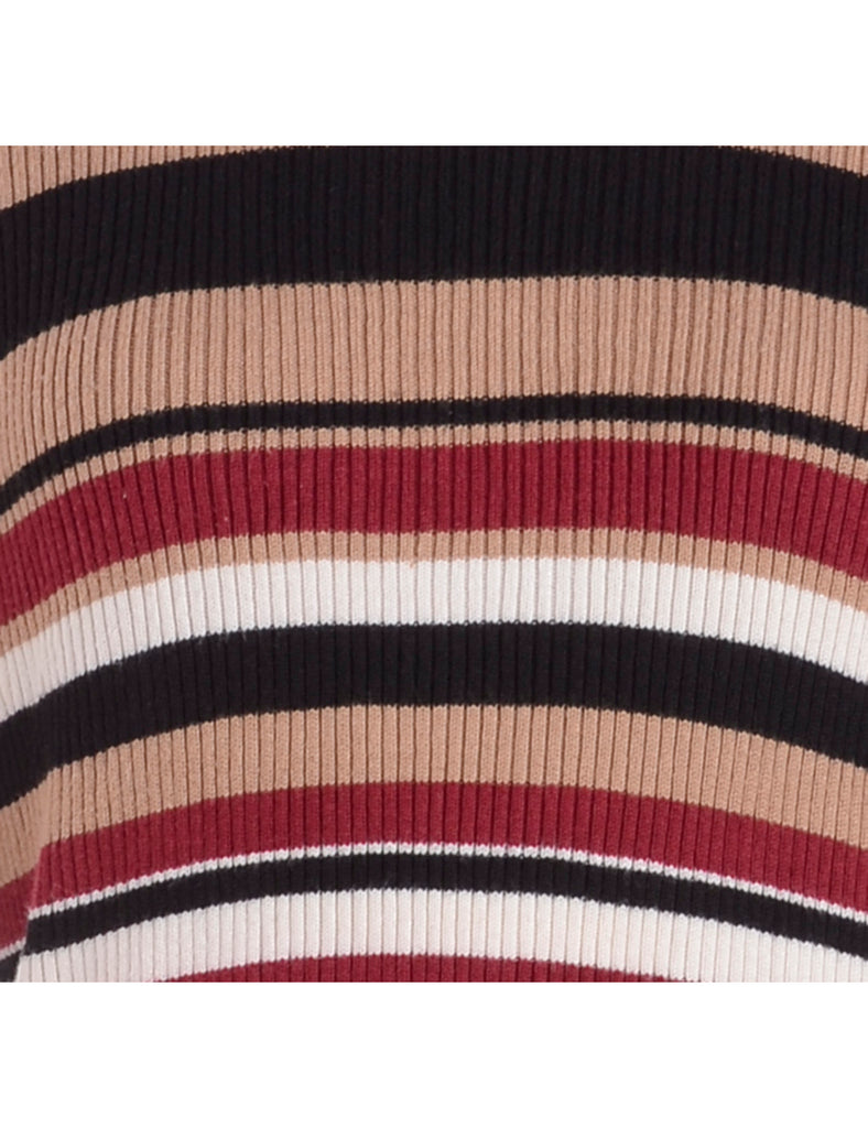 Beyond Retro Label Label Tape Sleeve Roll Neck Jumper