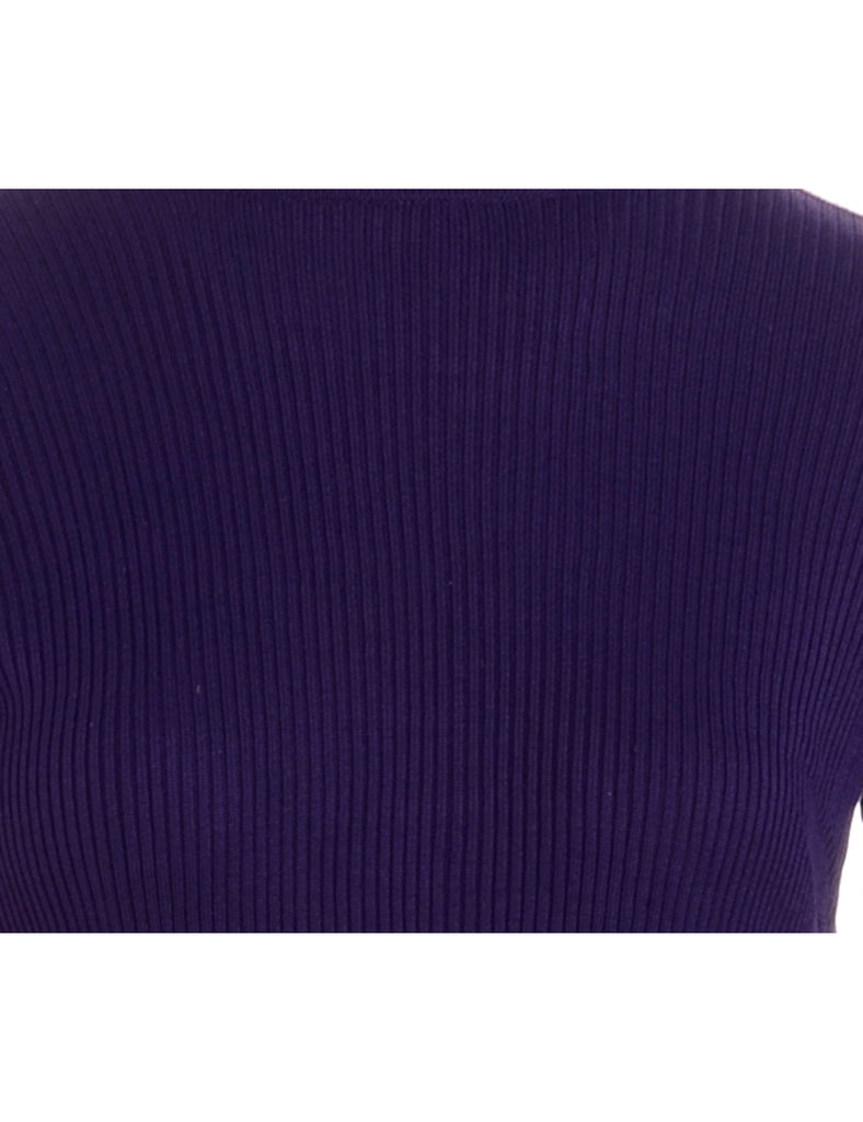 Beyond Retro Label Label Tape Sleeve Roll Neck Jumper