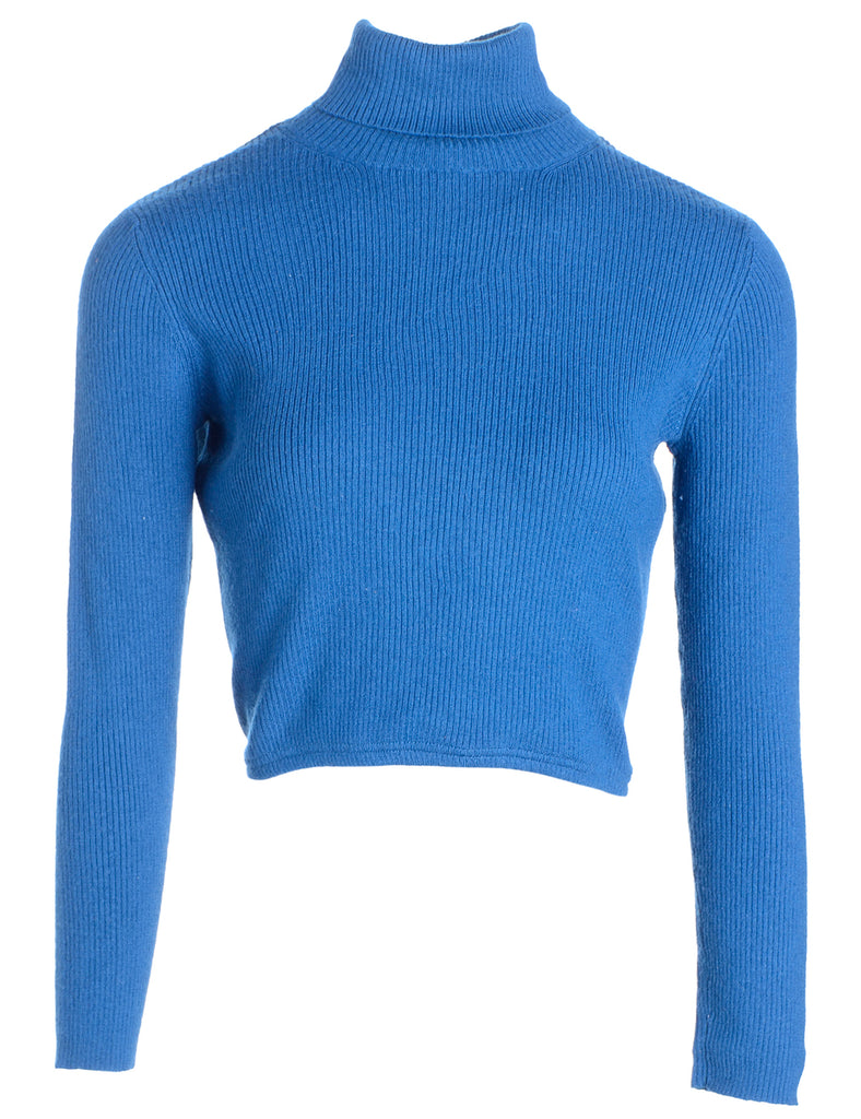 Beyond Retro Label Label Teal Cropped Ribbed Knit