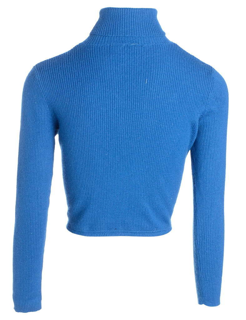 Beyond Retro Label Label Teal Cropped Ribbed Knit