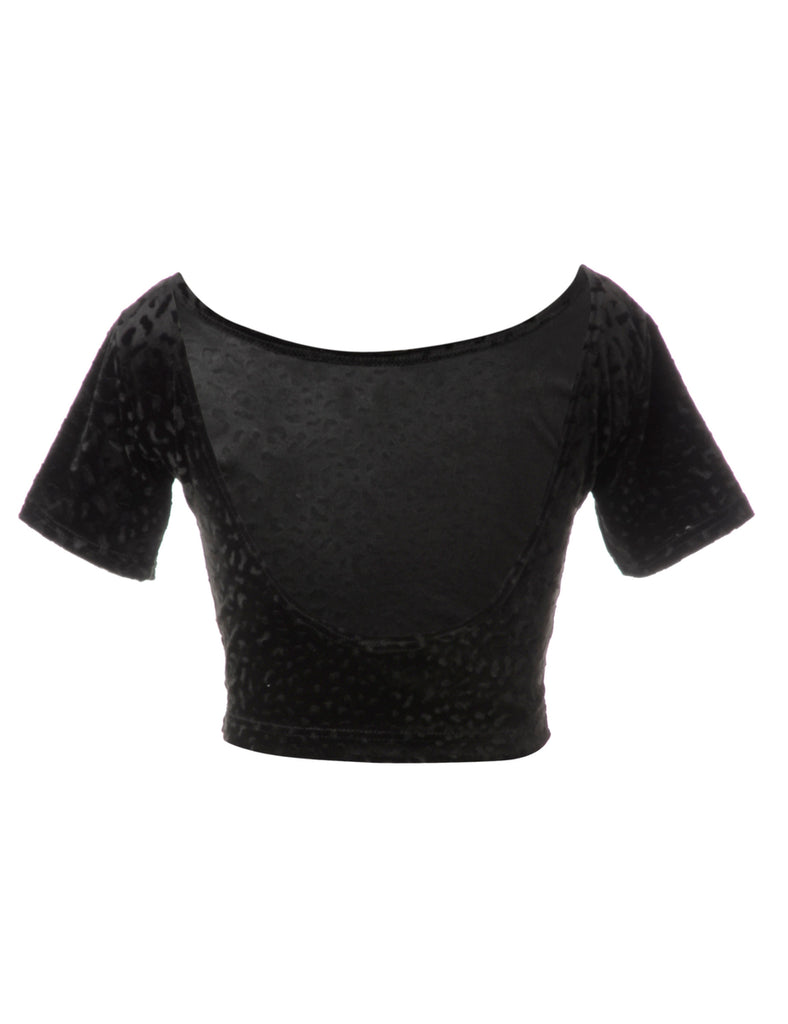Beyond Retro Label Label Velvet Low Back Crop Top