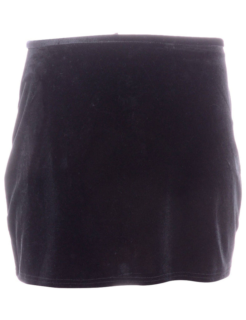 Beyond Retro Label Label Velvet Mini Skirt