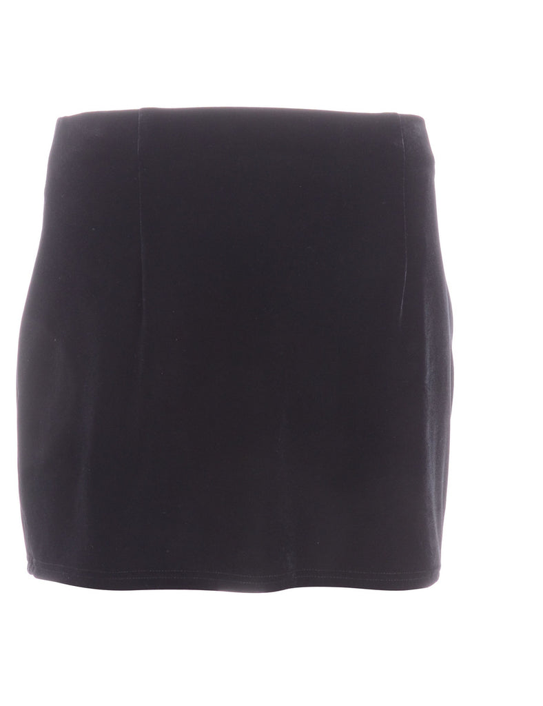 Beyond Retro Label Label Velvet Mini Skirt