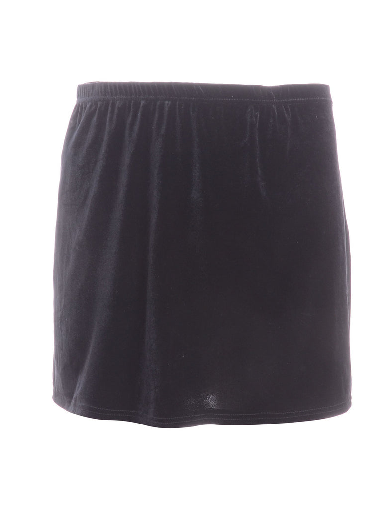 Beyond Retro Label Label Velvet Mini Skirt