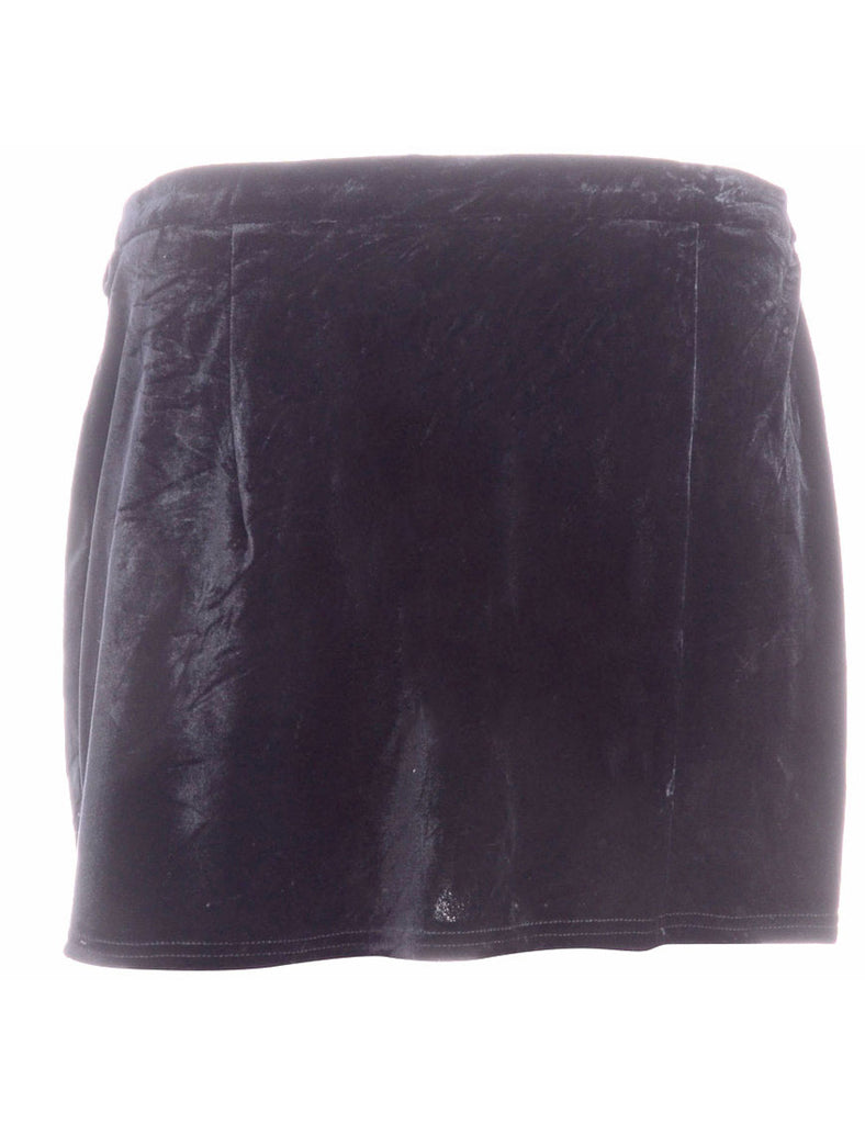 Beyond Retro Label Label Velvet Mini Skirt
