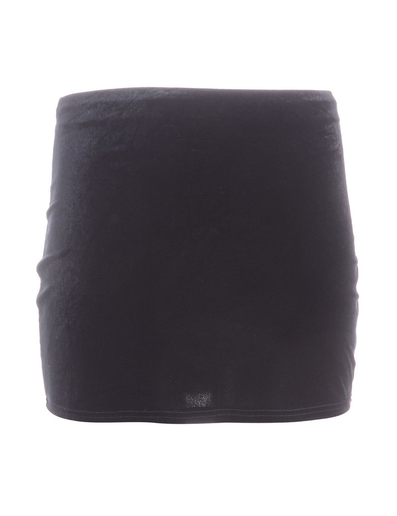 Beyond Retro Label Label Velvet Mini Skirt