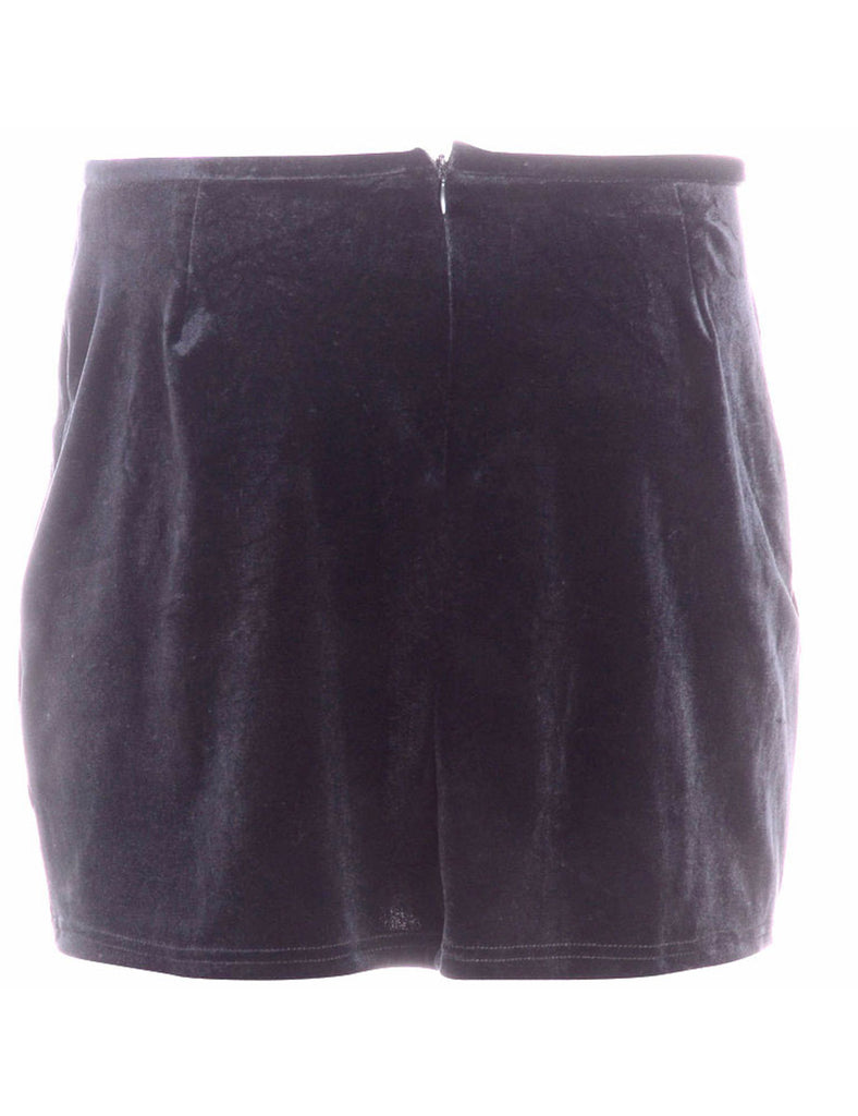 Beyond Retro Label Label Velvet Mini Skirt